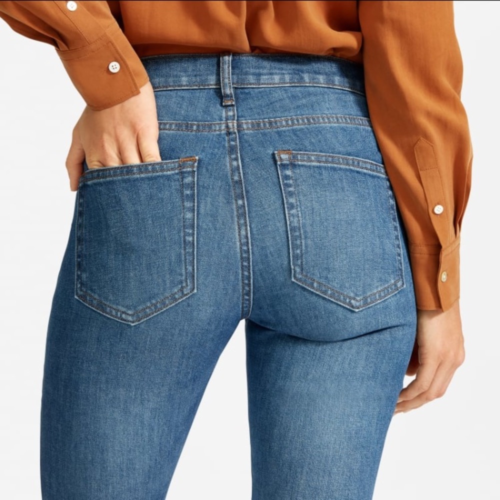 Everlane Mid-Rise Skinny Jean Mid Blue View 2